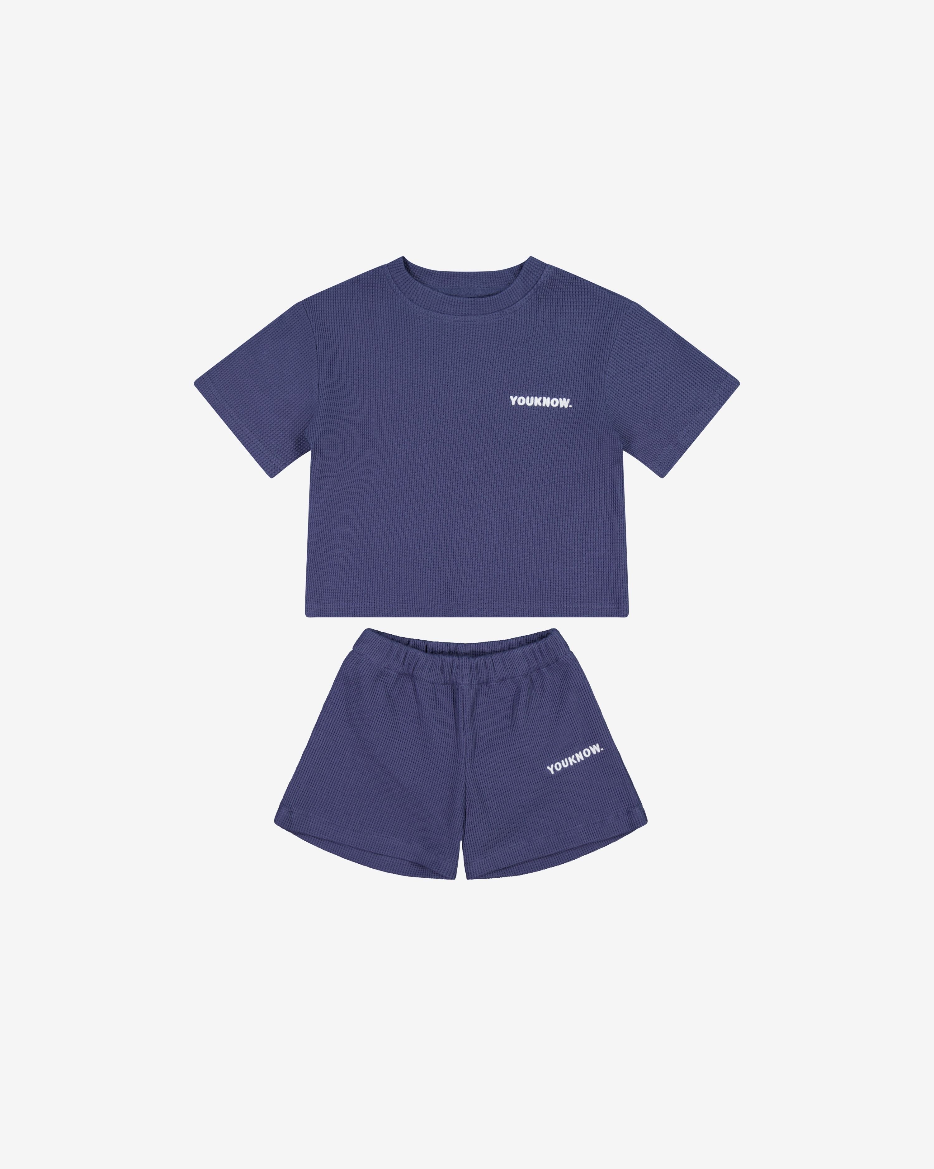 Kids Waffle Set | Denim Blue