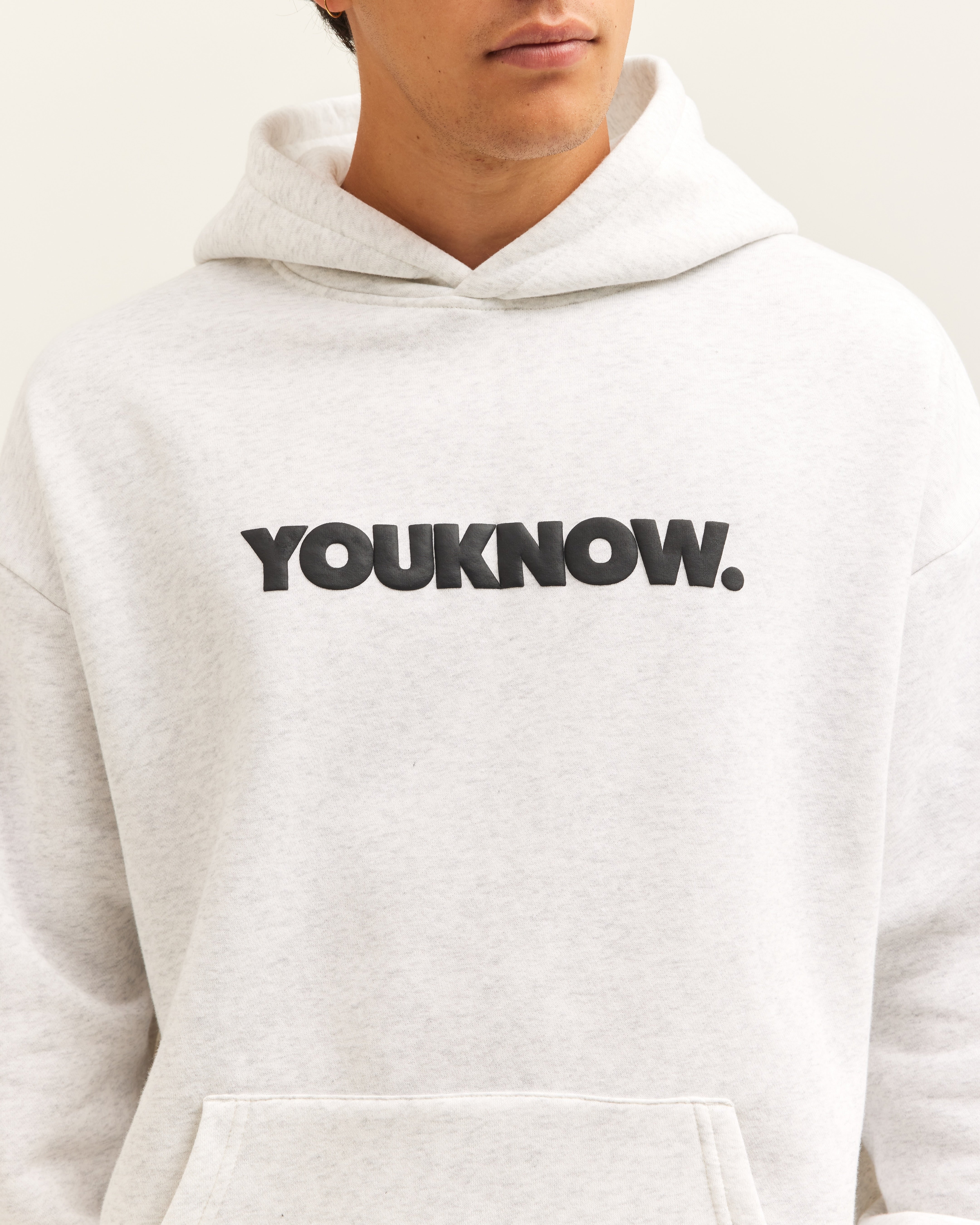 Block Hoodie | White Marle