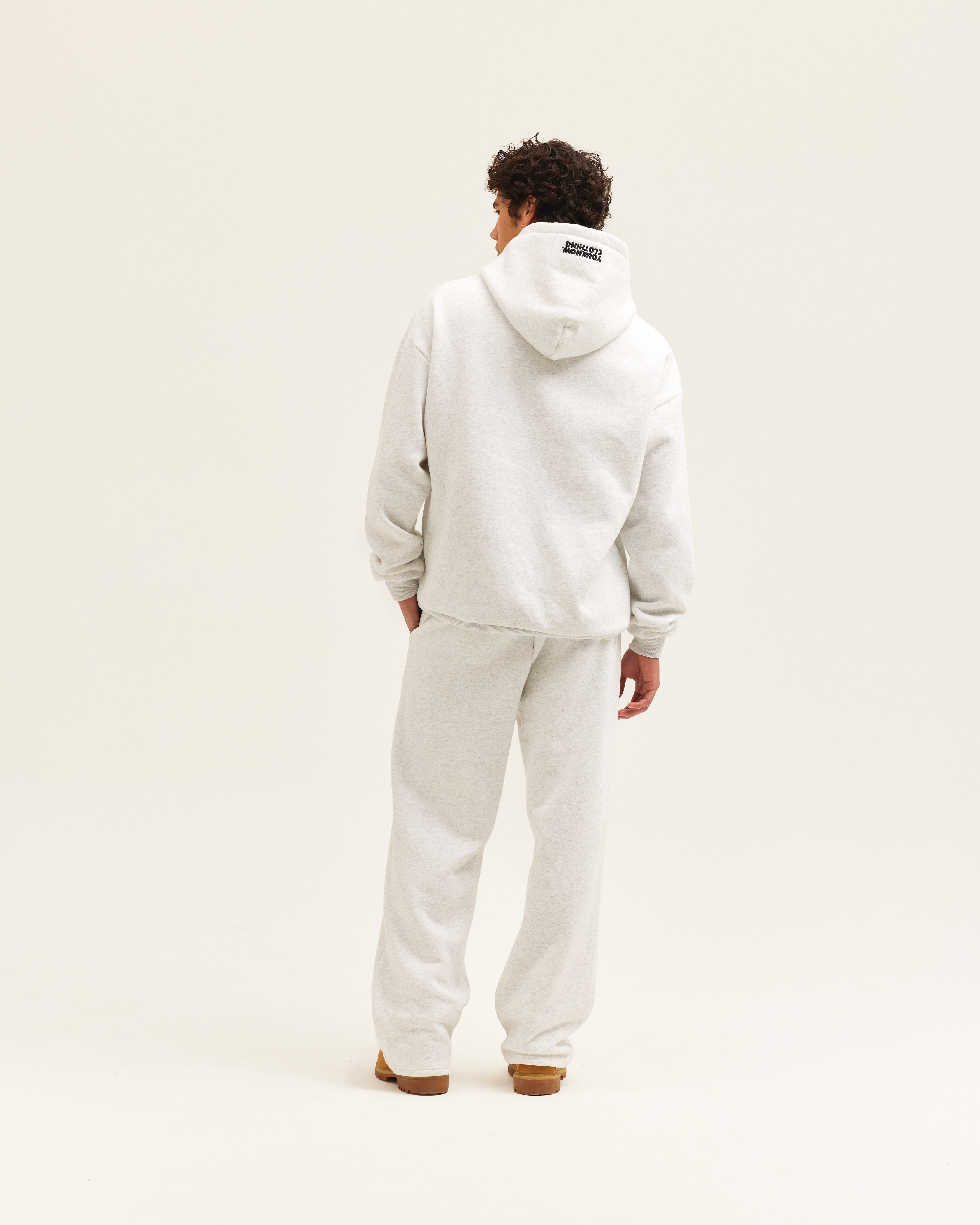 Block Hoodie | White Marle