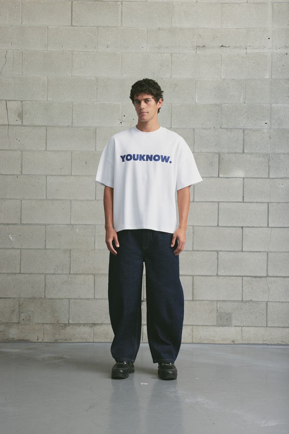 Block Tee 2.0 | White/Navy