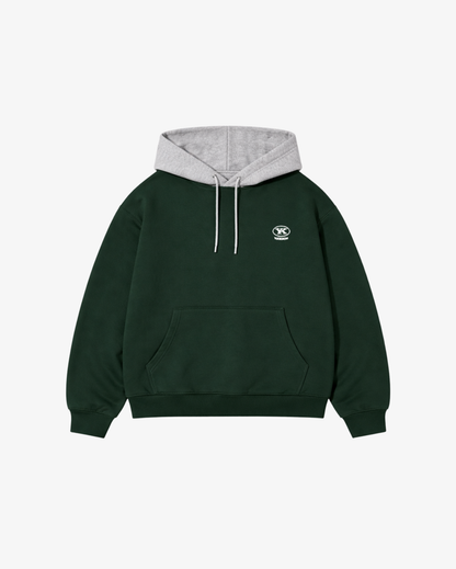 Colour Block Hoodie | Pine Green