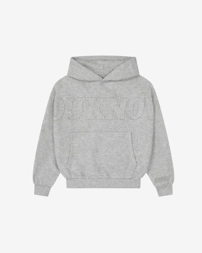 Distressed Applique Hoodie | GREY MARLE