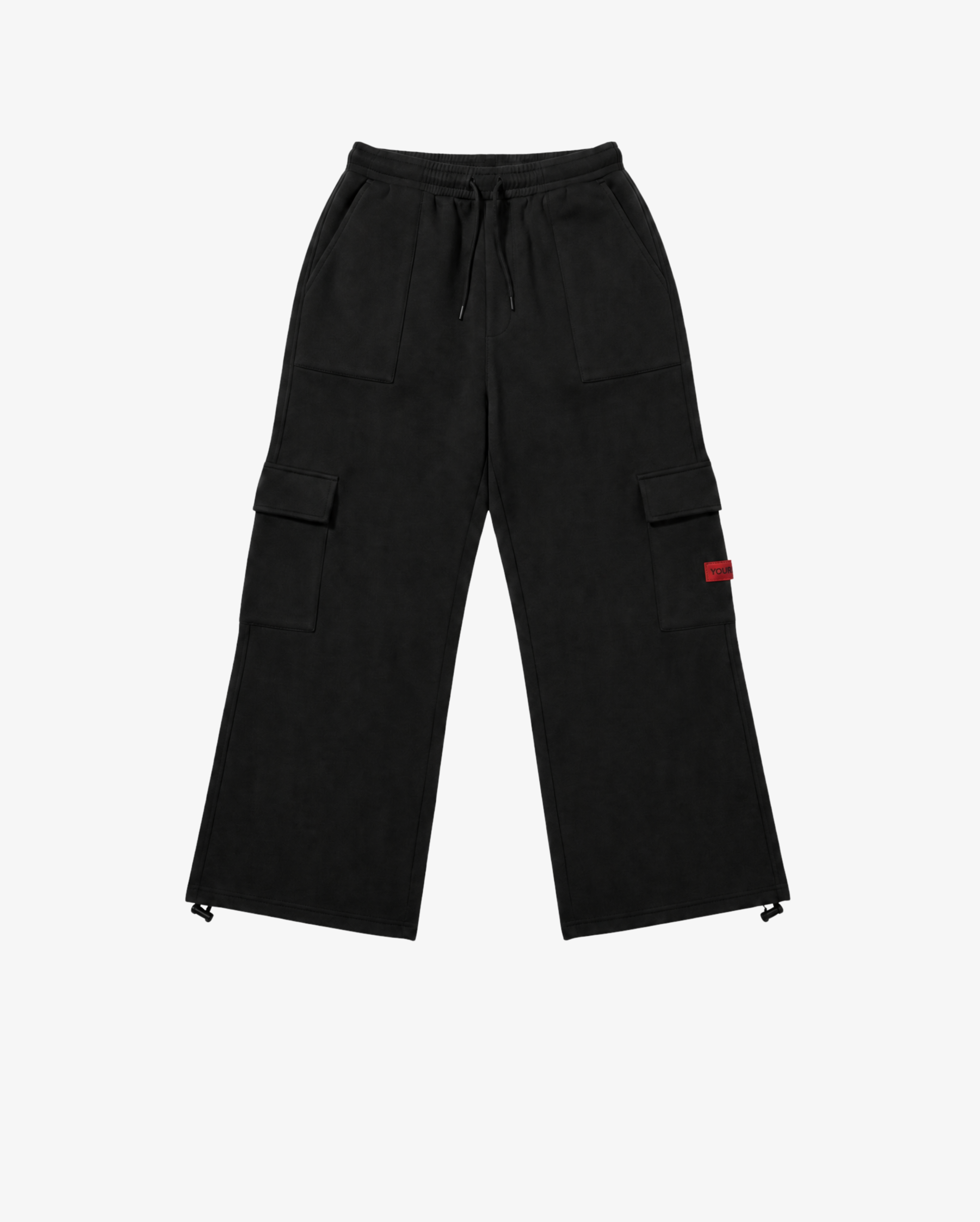 Brushed Fleece Cargo Sweatpant | Black