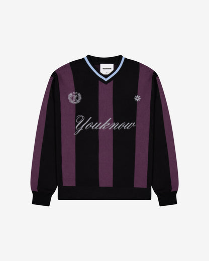 Knit Football Jersey | Burgundy Stripe