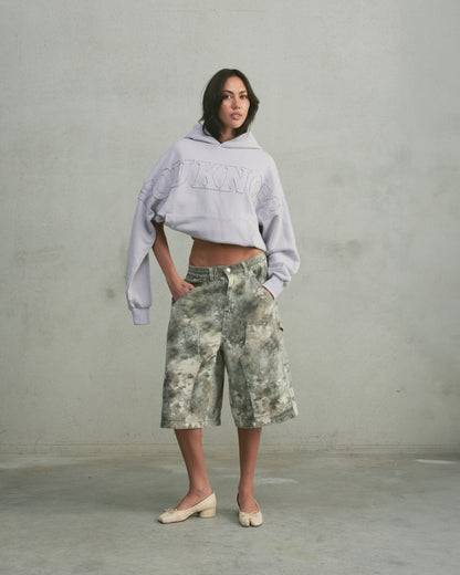 Distressed Applique Hoodie | Washed Lavender