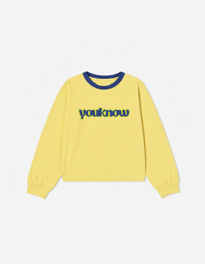Kids Contrast Long Sleeve Tee | Lemon