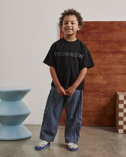 Kids Block Tee | Black/Black