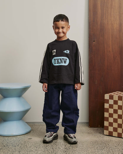 Kids Racing LS tee | Washed Black