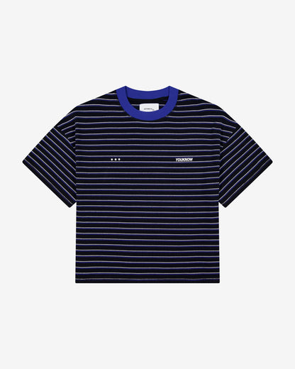 Striped YK Tee | Black/Blue Stripe