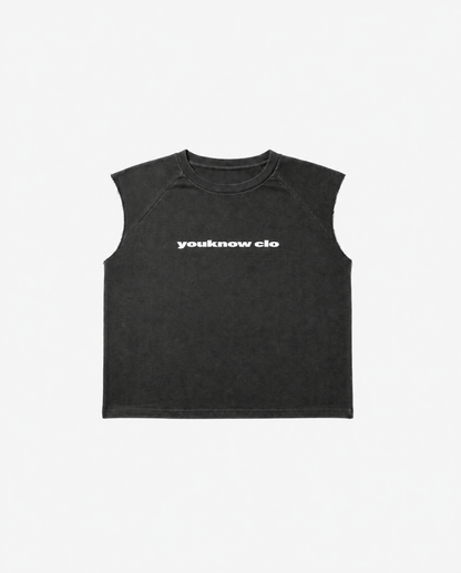 Oversized Raglan Tank | Washed Black