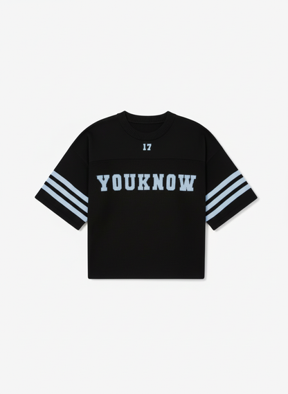 American Football Knit Jersey | Black/Blue