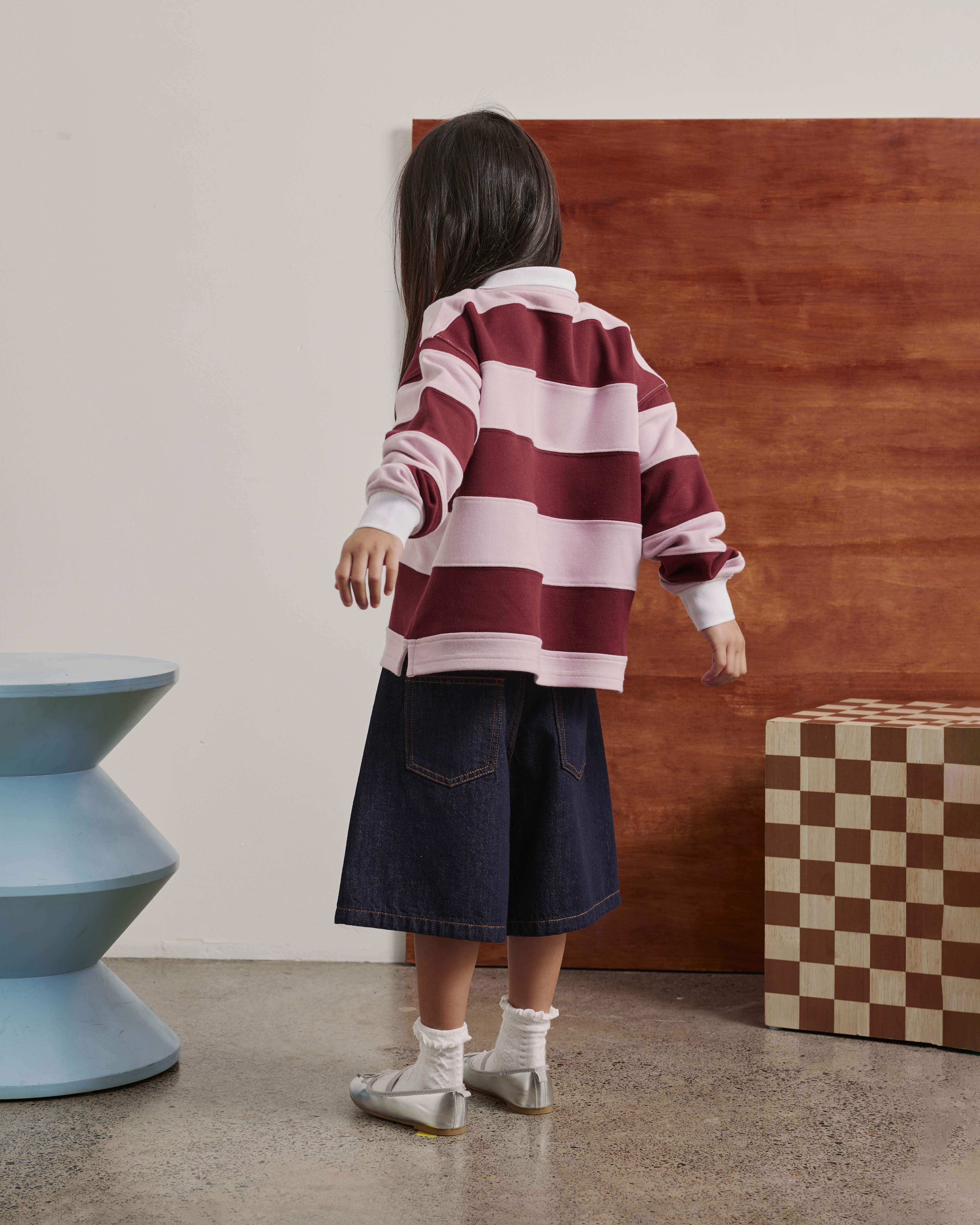 Kids Rugby Longsleeve | Pink Stripe-3