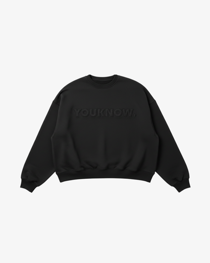 Applique Block Crew | Black/Black