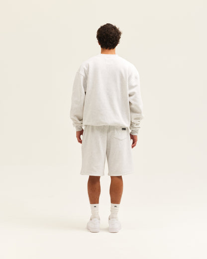 Block Crewneck | White Marle