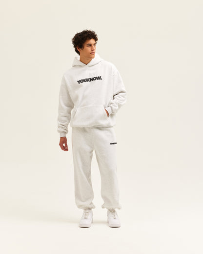 Block Hoodie | White Marle