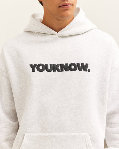 Block Hoodie | White Marle