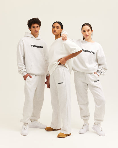 Block Crewneck | White Marle