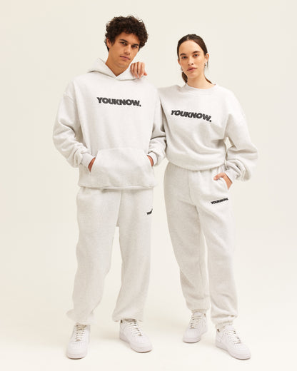 Block Hoodie | White Marle