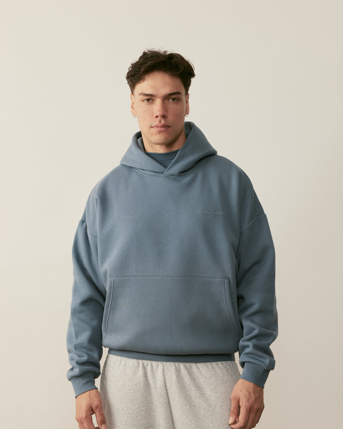 Core Essentials Box Hoodie | Dusty Blue-4
