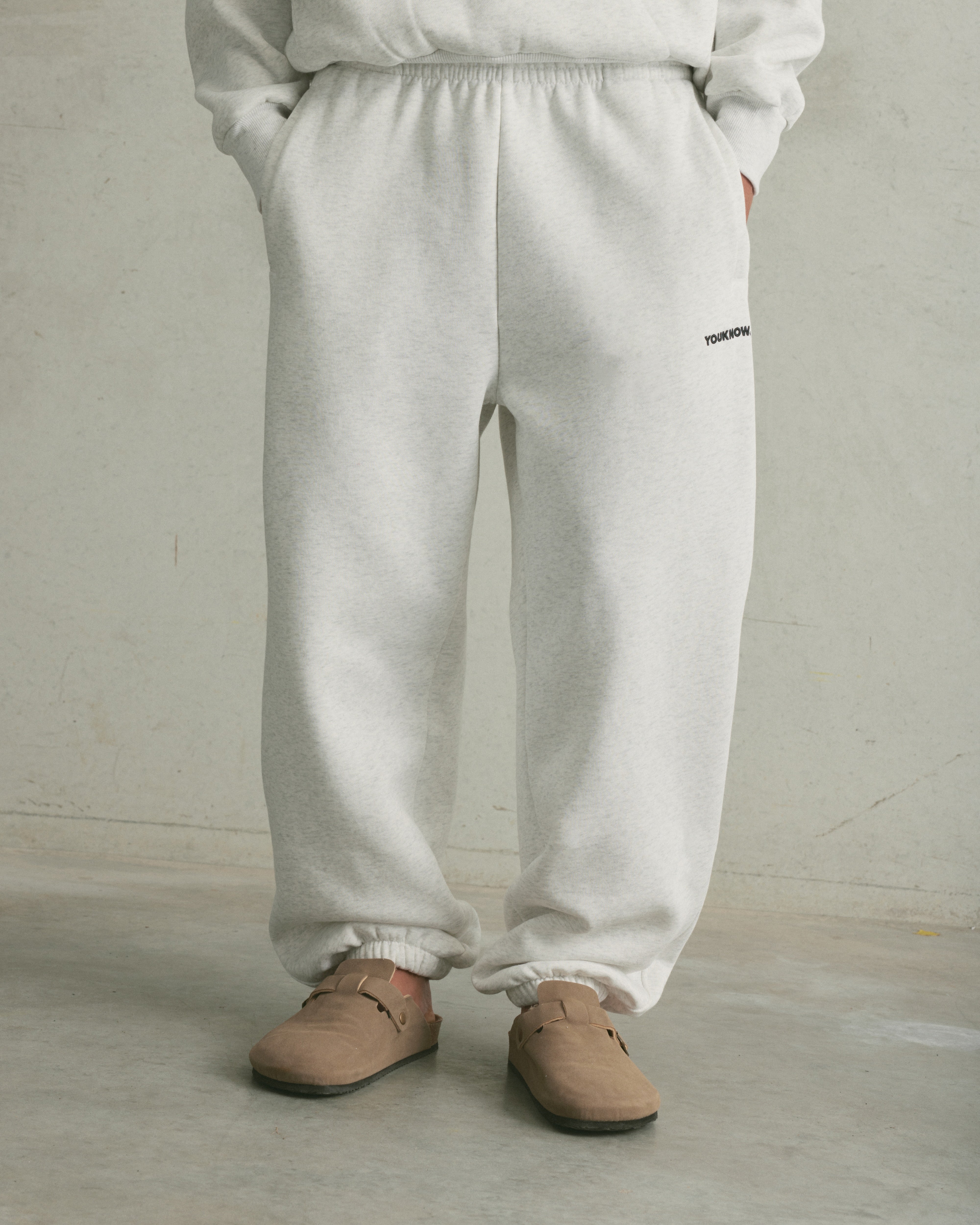 Core Cuffed Sweatpants | White Marle
