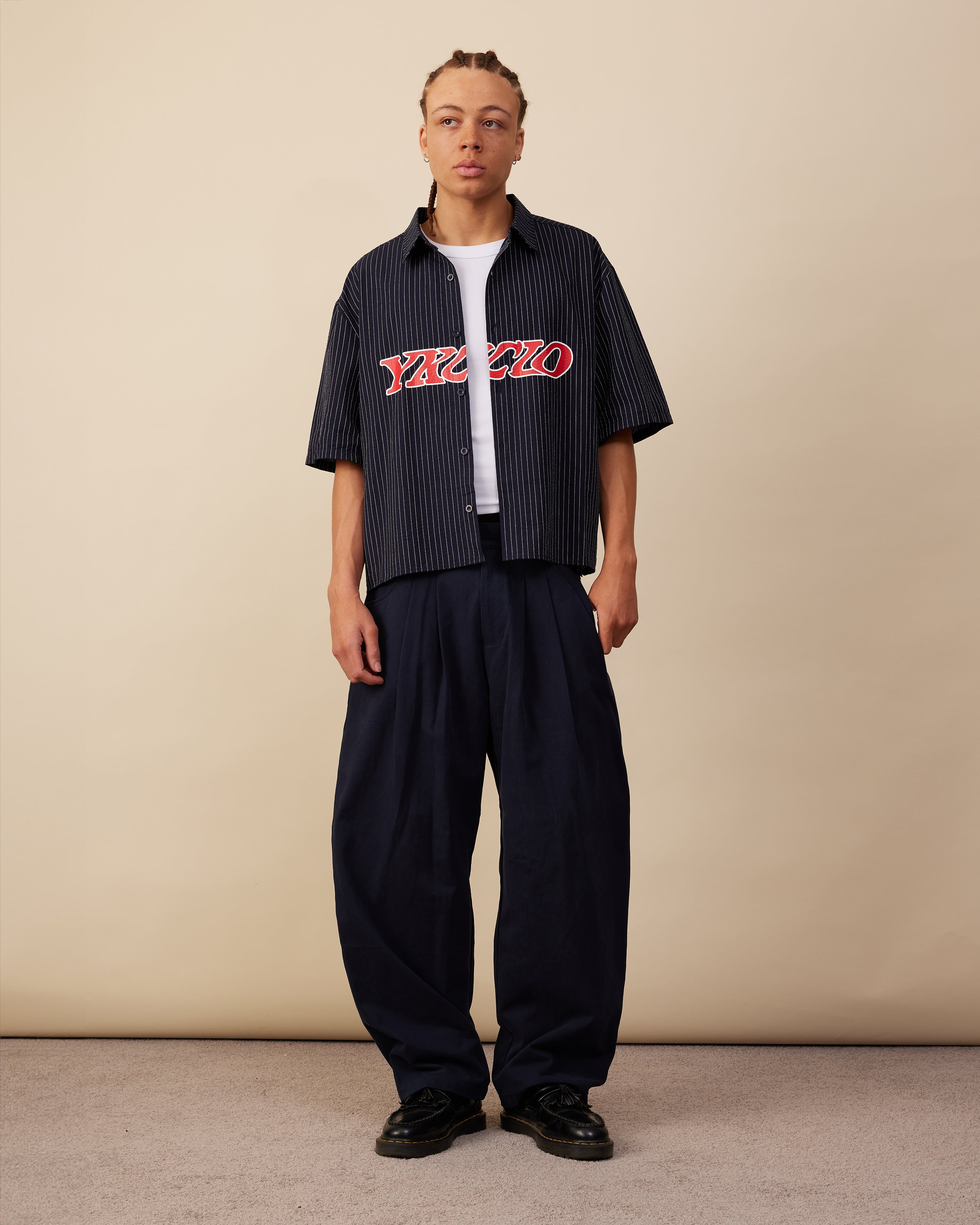 Barrel Leg Pants | Dark Navy
