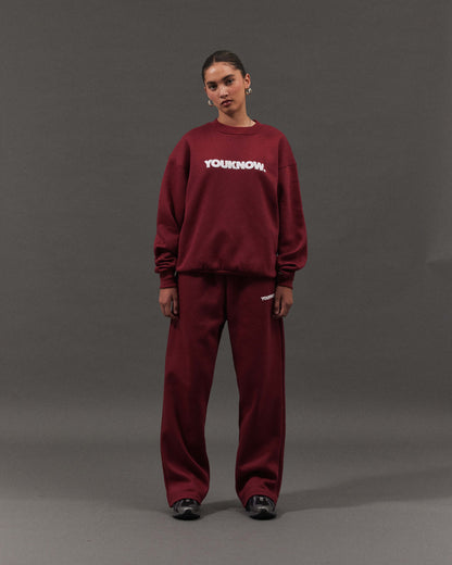 Block Crewneck | Maroon