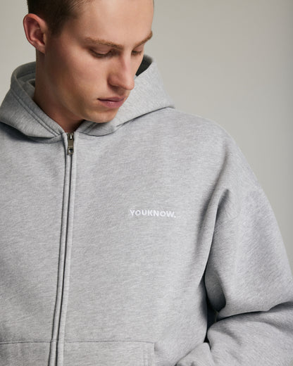 Core Zip Up Hoodie | Heather Grey