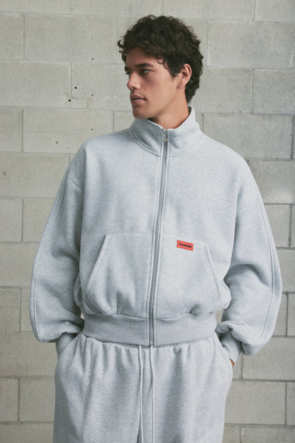 Brushed Fleece Track Jacket | GREY MARLE