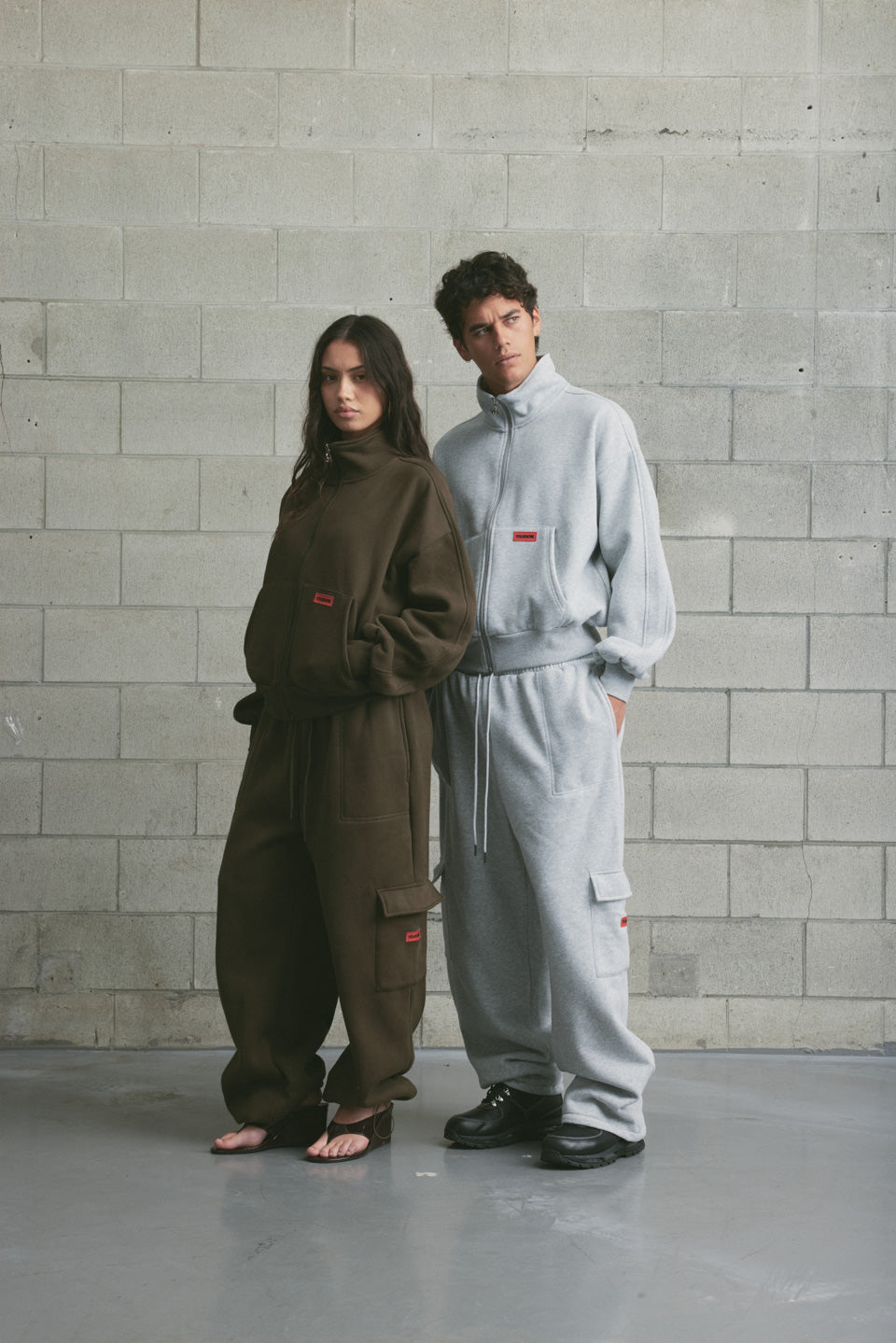 Brushed Fleece Track Jacket | GREY MARLE