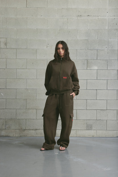 Brushed Fleece Cargo Sweatpant | Dark Olive