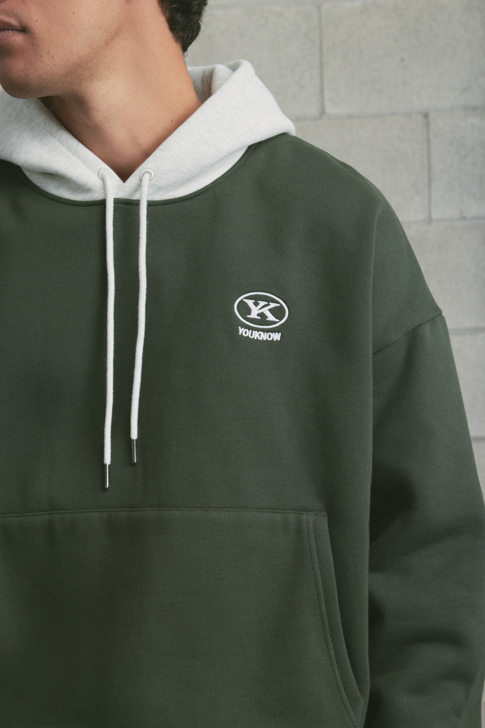 Colour Block Hoodie | Pine Green