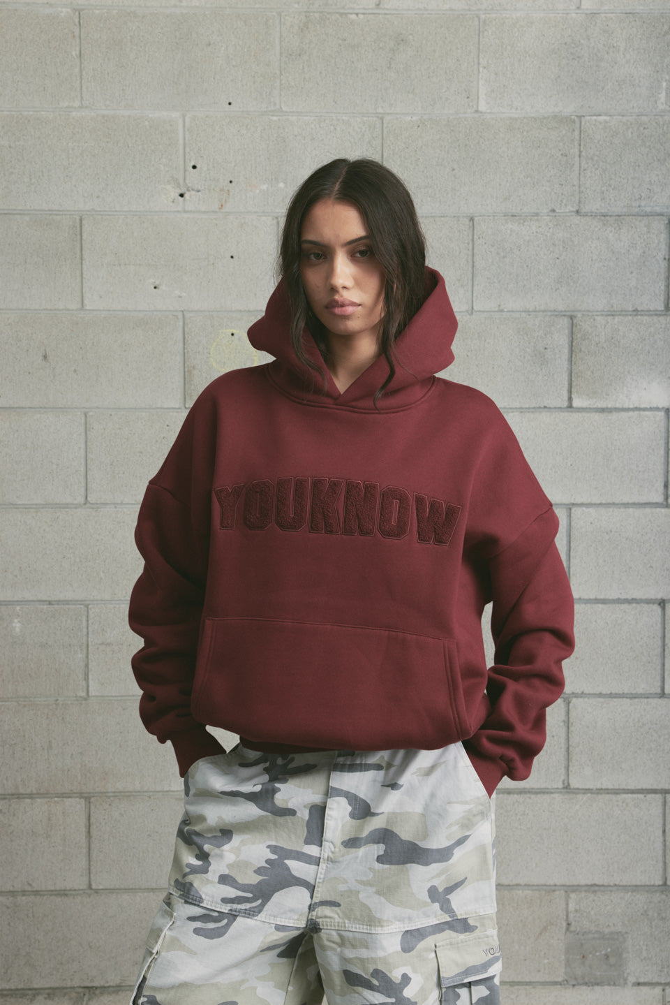 Chenille Hoodie | Burgundy