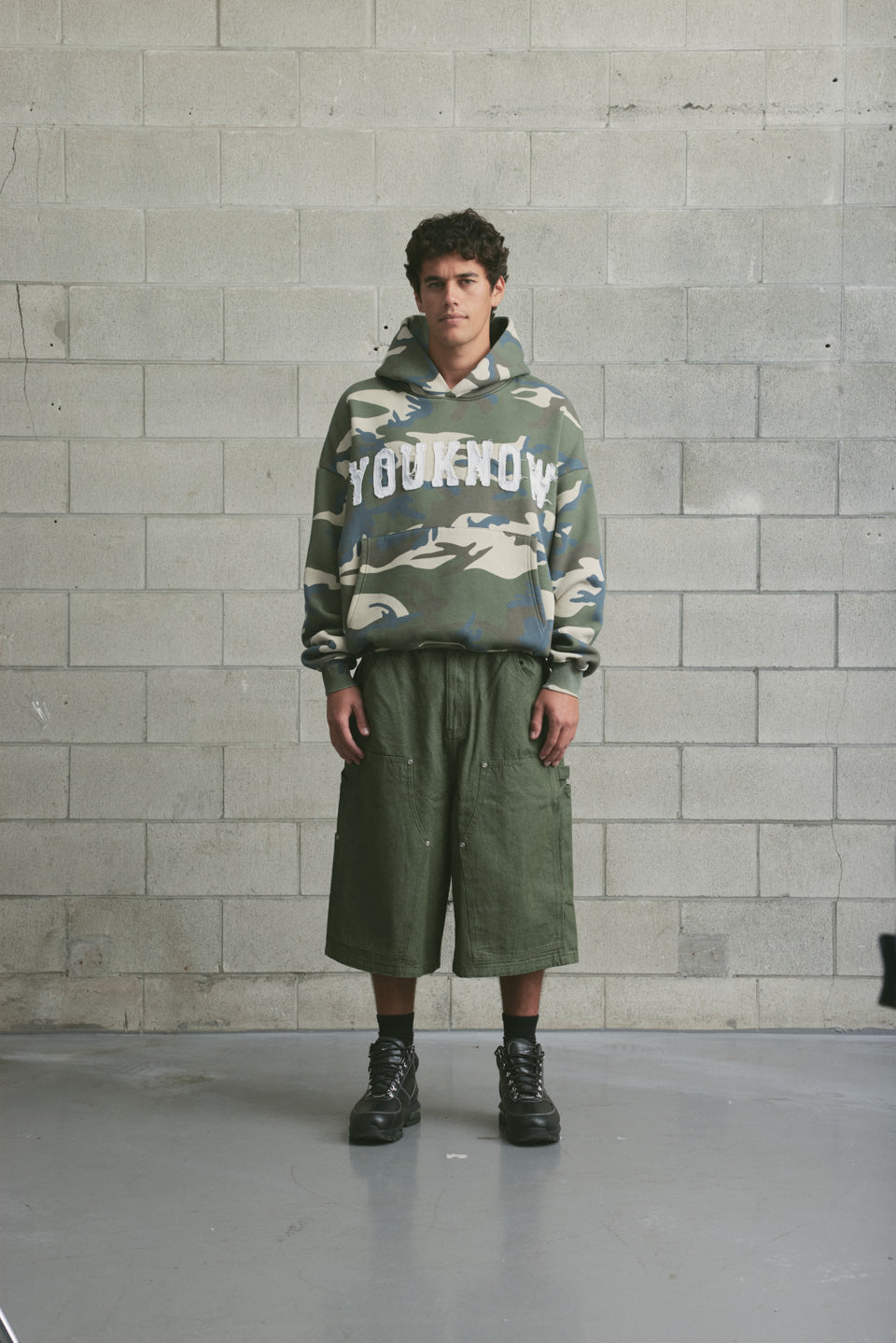 Cotton Applique Hoodie | Camo
