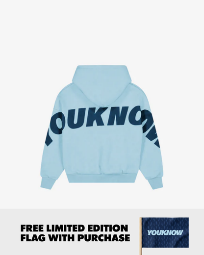 Kids Big Back Hoodie | Light Blue