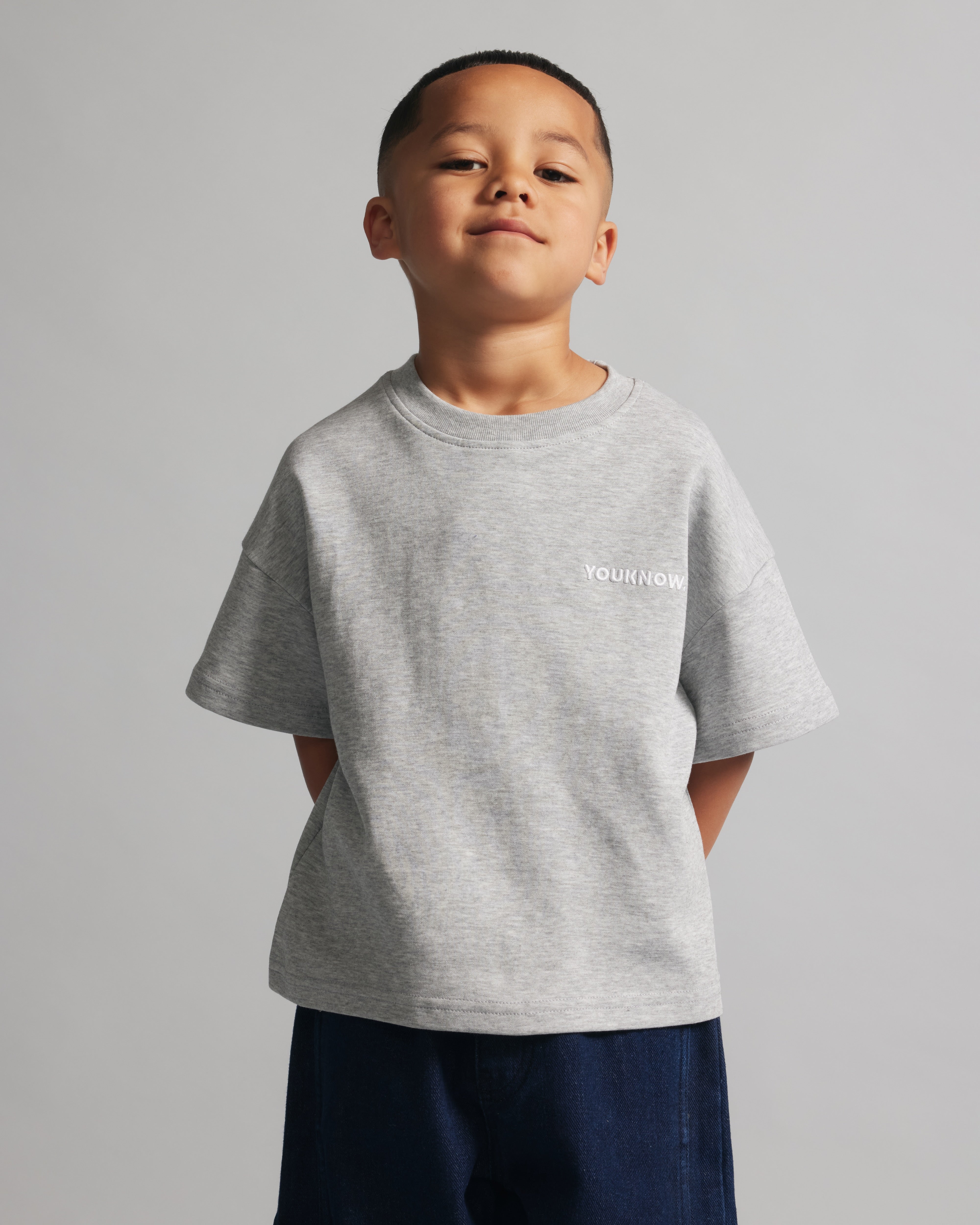 Kids Core Box Tee | GREY MARLE-3