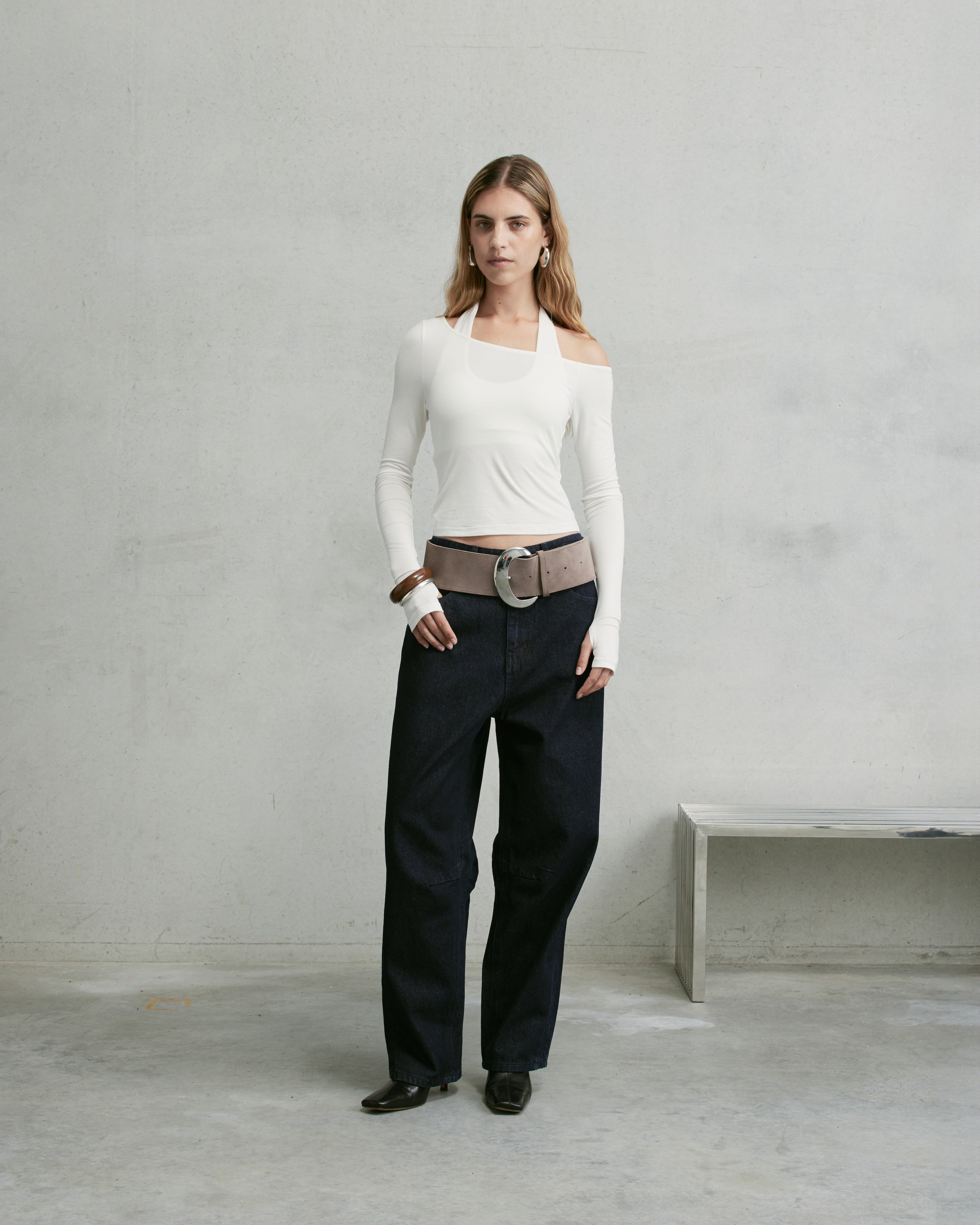 Nothing Layered Halter Longsleeve | Cloud White